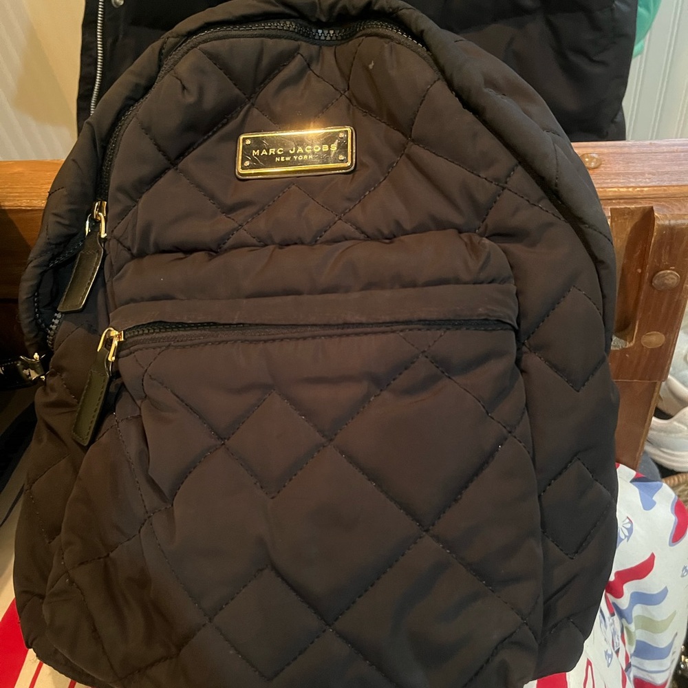 March Jacobs black quilted back pack.